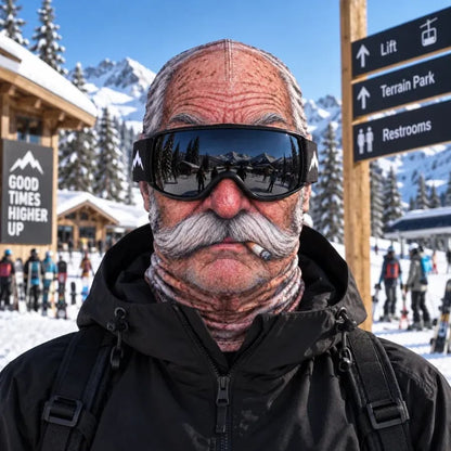 🎿Funny Old Man Ski Mask – The Ultimate Slope Prank
